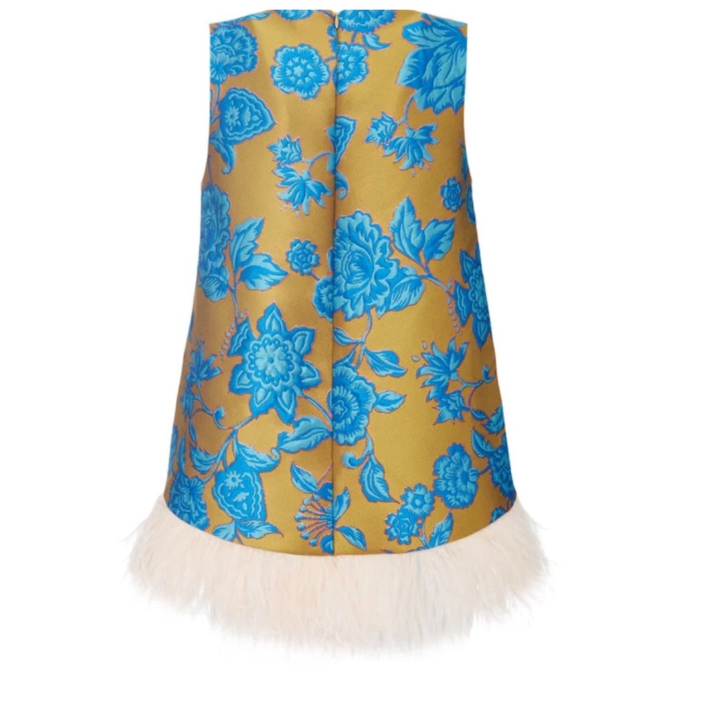 La DoubleJ La Scala, Hottie Turquoise in Jacquard With Feathers Top - Picture 9 of 10